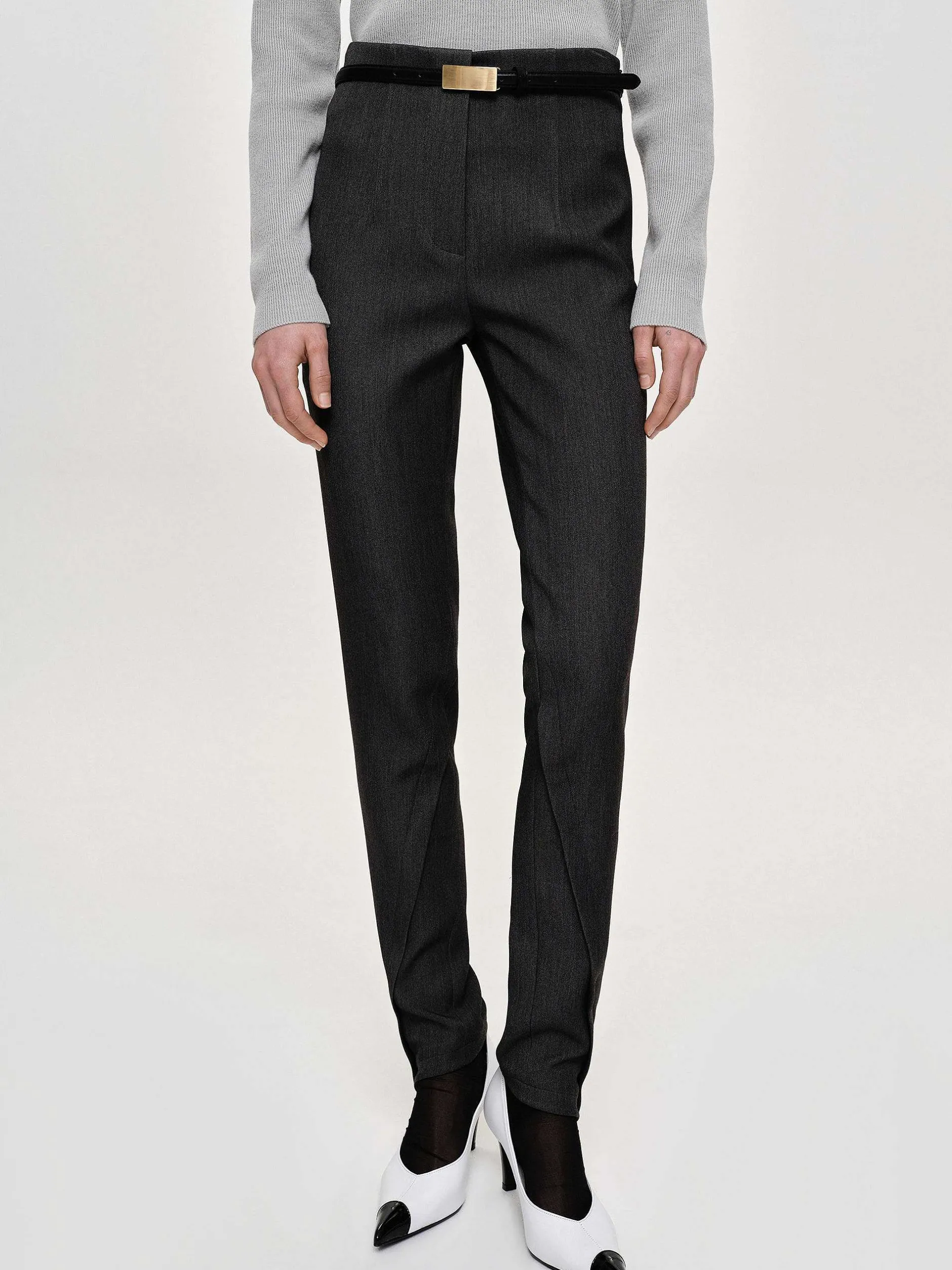 Frauen Source Unknown Kleidung<Tyia Schragschnitt-Slim-Hose, Dunkle Anthrazit