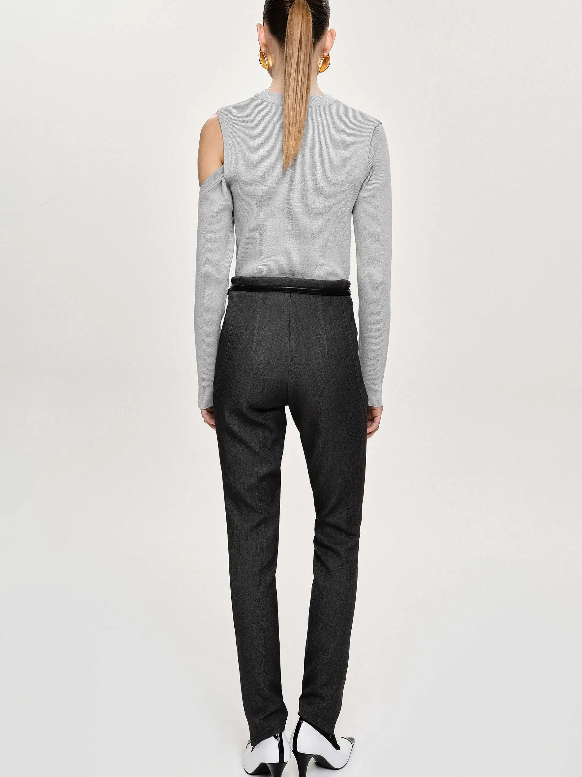 Frauen Source Unknown Kleidung<Tyia Schragschnitt-Slim-Hose, Dunkle Anthrazit