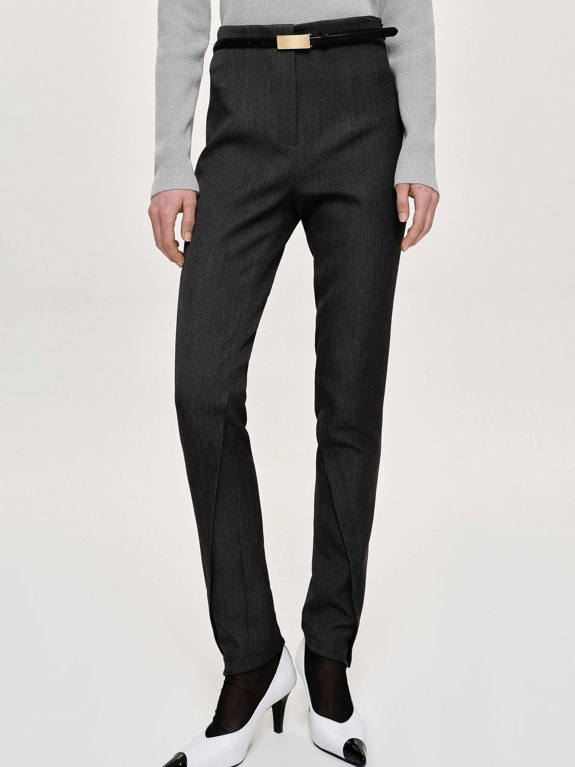 Frauen Source Unknown Kleidung<Tyia Schragschnitt-Slim-Hose, Dunkle Anthrazit