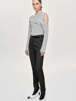Frauen Source Unknown Kleidung<Tyia Schragschnitt-Slim-Hose, Dunkle Anthrazit