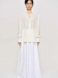 Frauen Source Unknown Zubehör<Ubergroses Button-Down-Hemd Aus Pointelle-Baumwolle,