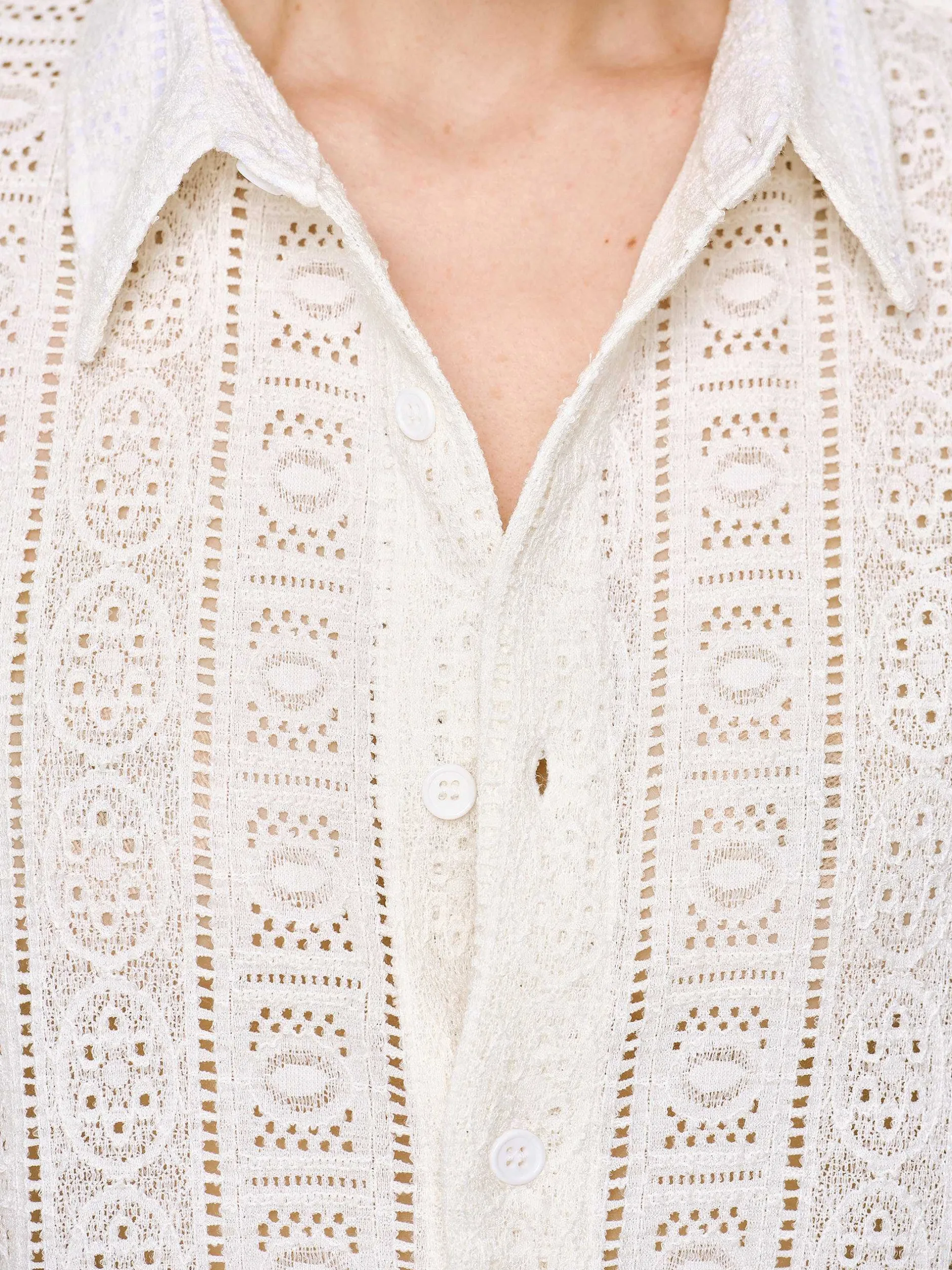Frauen Source Unknown Zubehör<Ubergroses Button-Down-Hemd Aus Pointelle-Baumwolle,