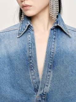 Frauen Source Unknown Denim<Ubergroses Jeanshemd, Tint Wash