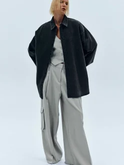 Frauen Source Unknown Zubehör<Unisex-Jeanshemd, Schwarz Gewaschen
