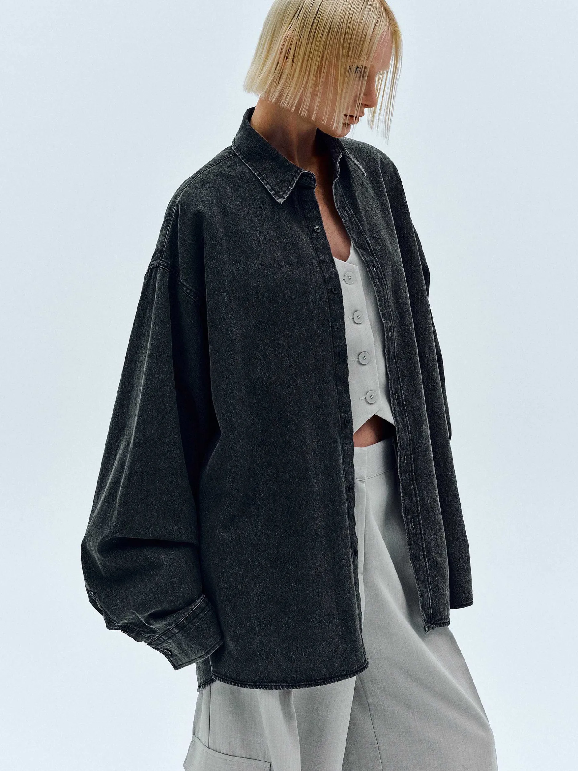 Frauen Source Unknown Zubehör<Unisex-Jeanshemd, Schwarz Gewaschen