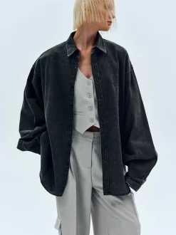 Frauen Source Unknown Zubehör<Unisex-Jeanshemd, Schwarz Gewaschen