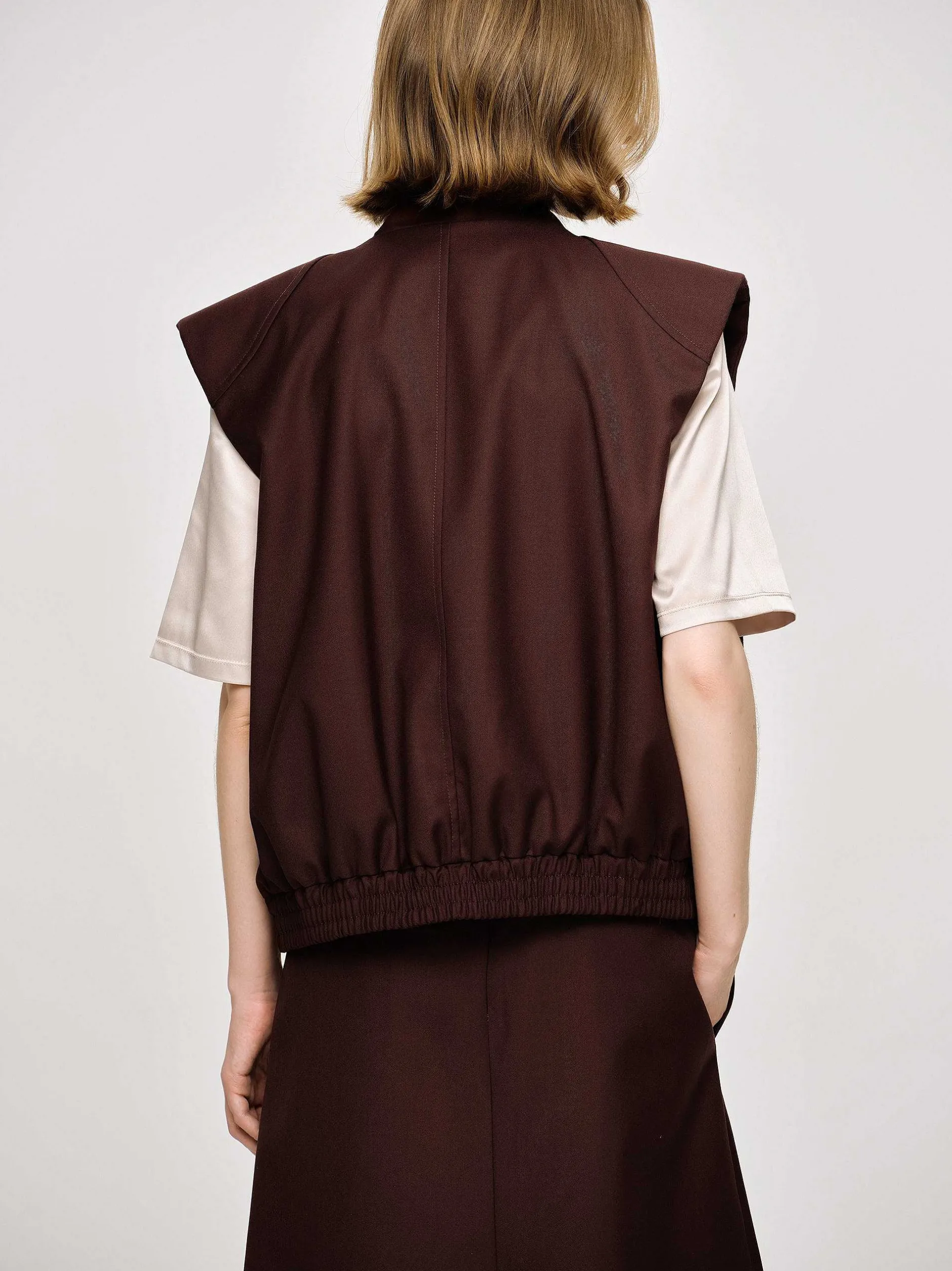 Frauen Source Unknown Zubehör<Vielseitige Weste Mit Reisverschluss, Black Cherry