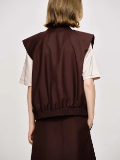 Frauen Source Unknown Zubehör<Vielseitige Weste Mit Reisverschluss, Black Cherry