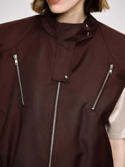 Frauen Source Unknown Zubehör<Vielseitige Weste Mit Reisverschluss, Black Cherry