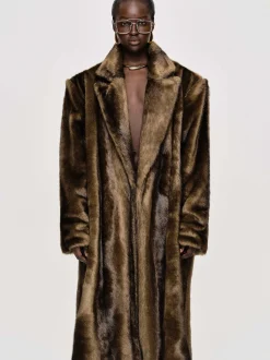 Frauen Source Unknown Kleidung<Wallis Fur Ubergroser Opa-Mantel, Espresso