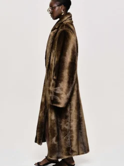 Frauen Source Unknown Kleidung<Wallis Fur Ubergroser Opa-Mantel, Espresso