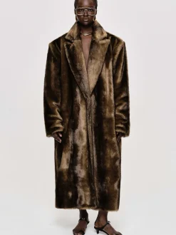 Frauen Source Unknown Kleidung<Wallis Fur Ubergroser Opa-Mantel, Espresso
