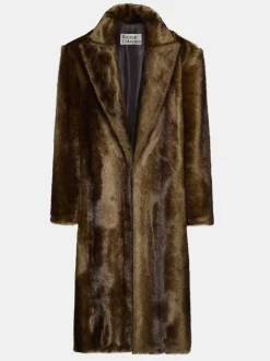 Frauen Source Unknown Oberbekleidung<Wallis Fur Ubergroser Opa-Mantel, Espresso
