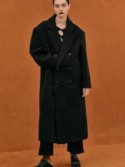 Frauen Source Unknown Kleidung<Wallis Ubergroser Opa-Mantel, Schwarz