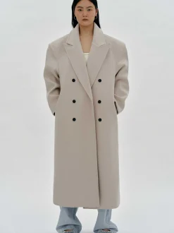 Frauen Source Unknown Oberbekleidung<Wallis Ubergroser Opa-Mantel, Beige