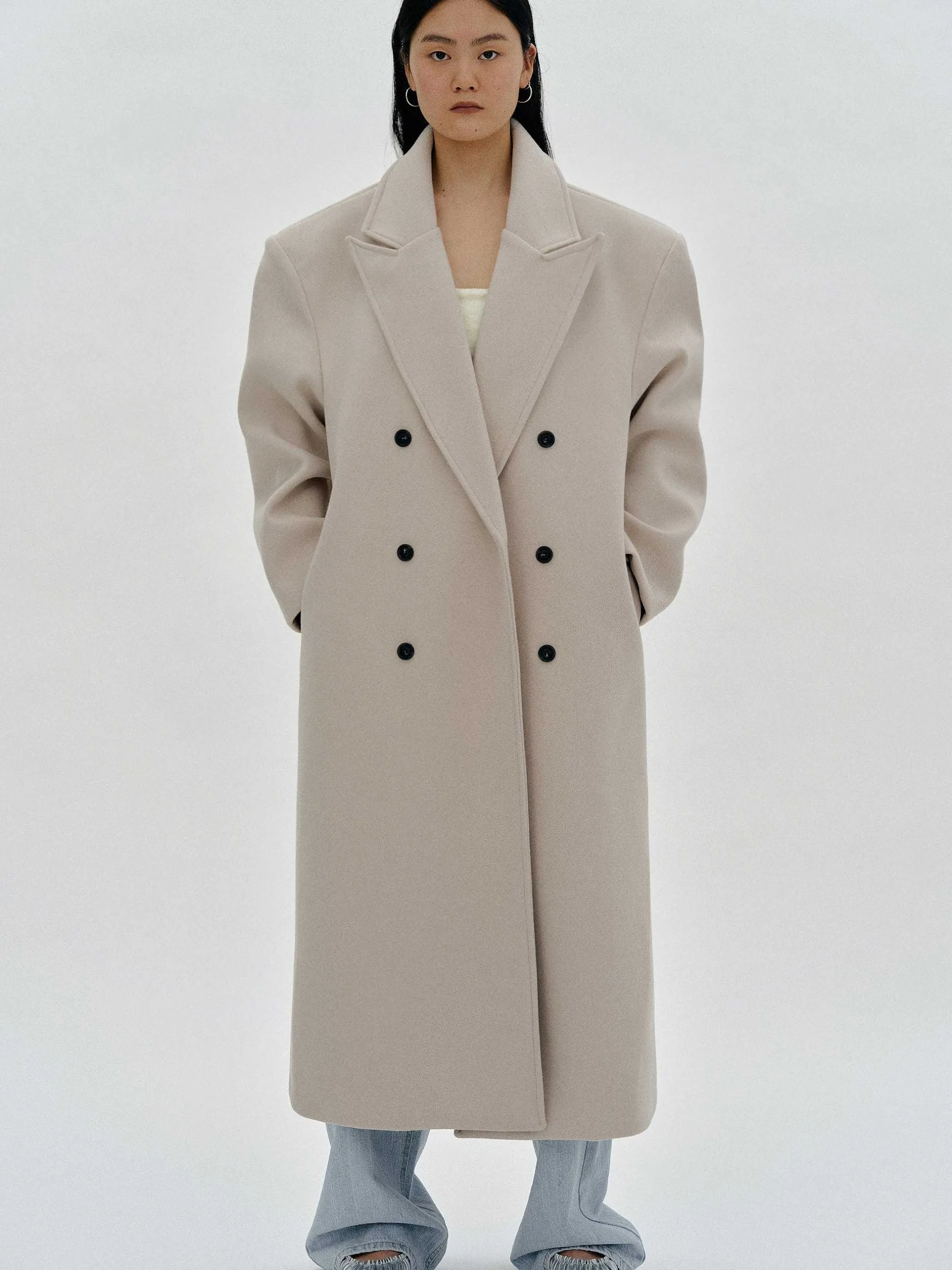 Frauen Source Unknown Oberbekleidung<Wallis Ubergroser Opa-Mantel, Beige