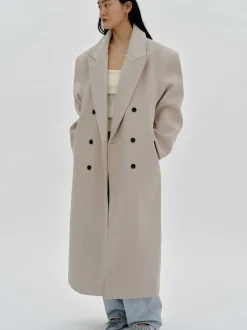 Frauen Source Unknown Oberbekleidung<Wallis Ubergroser Opa-Mantel, Beige