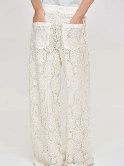 Frauen Source Unknown Kleidung<Weite Hakelhose Sevilla, Ecru