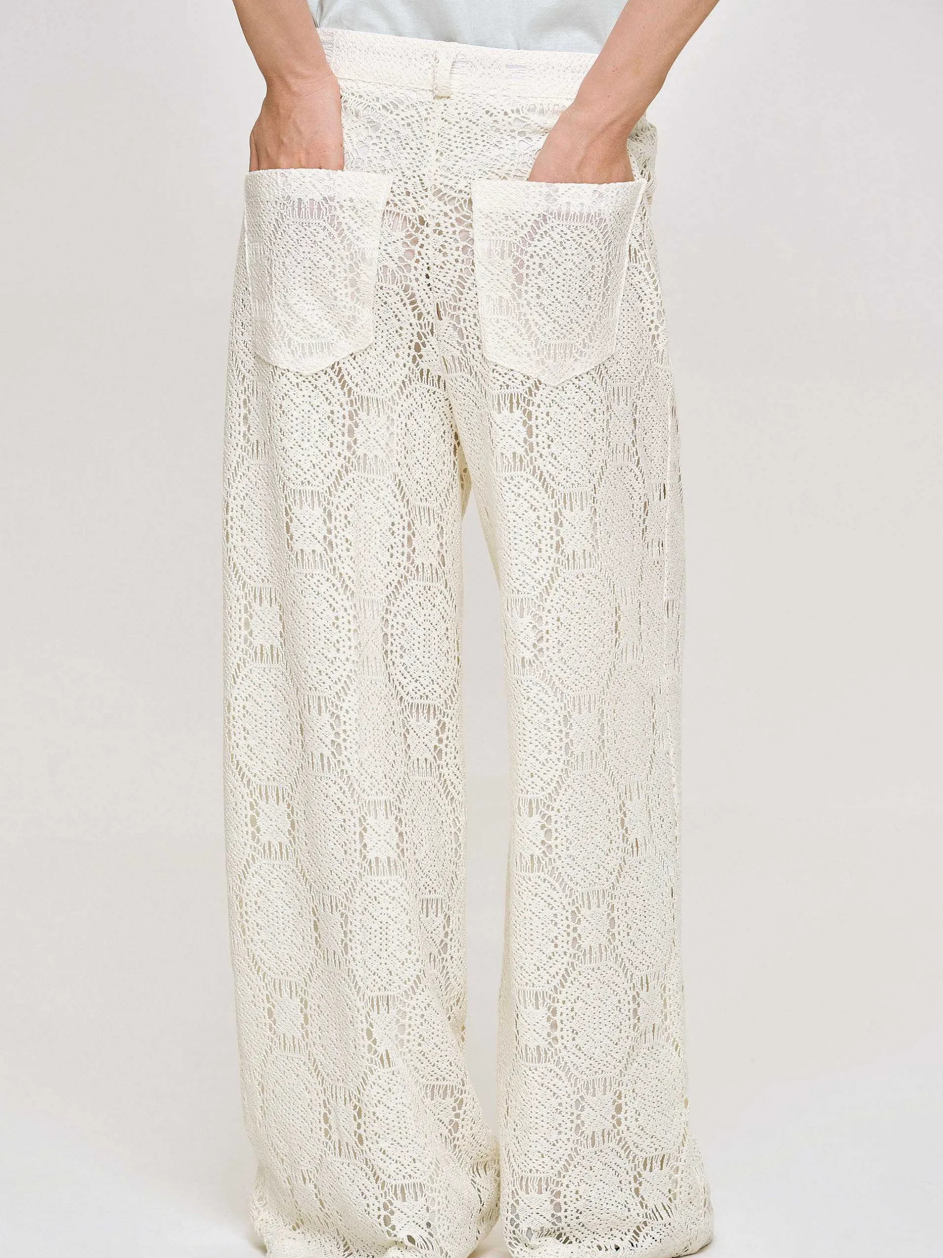 Frauen Source Unknown Unterteile<Weite Hakelhose Sevilla, Ecru