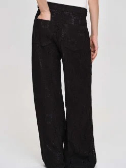 Frauen Source Unknown Kleidung<Weite Hakelhose Sevilla, Schwarz