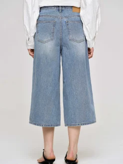 Frauen Source Unknown Kleidung<Weite, Verkurzte Jeans, Mittelblau