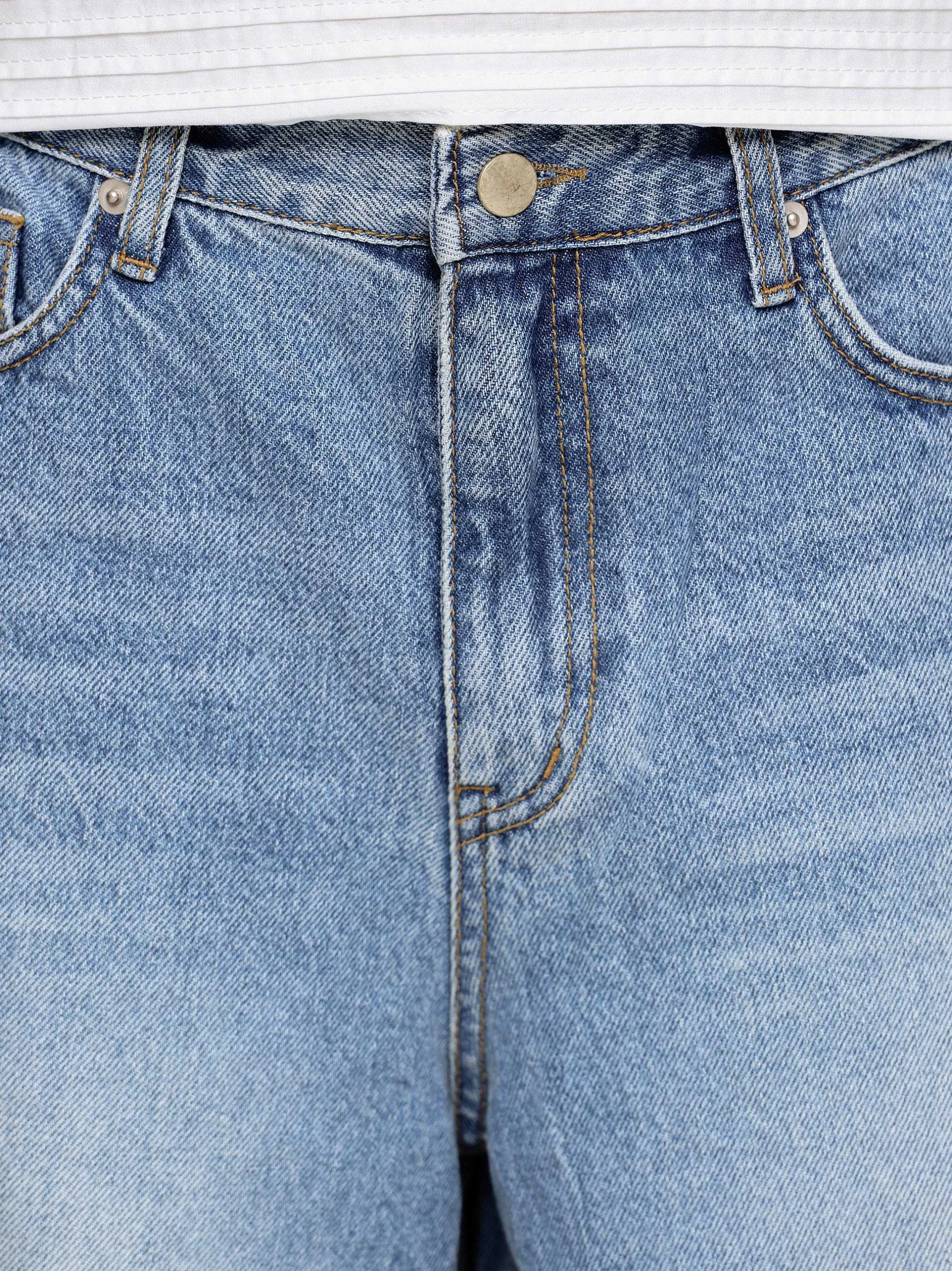 Frauen Source Unknown Kleidung<Weite, Verkurzte Jeans, Mittelblau
