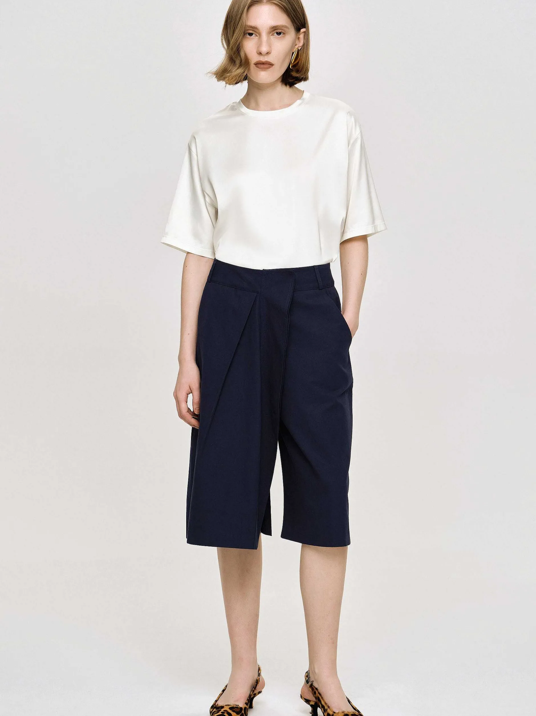 Frauen Source Unknown Kleidung<Wickelshorts Aus Baumwolle, Marineblau