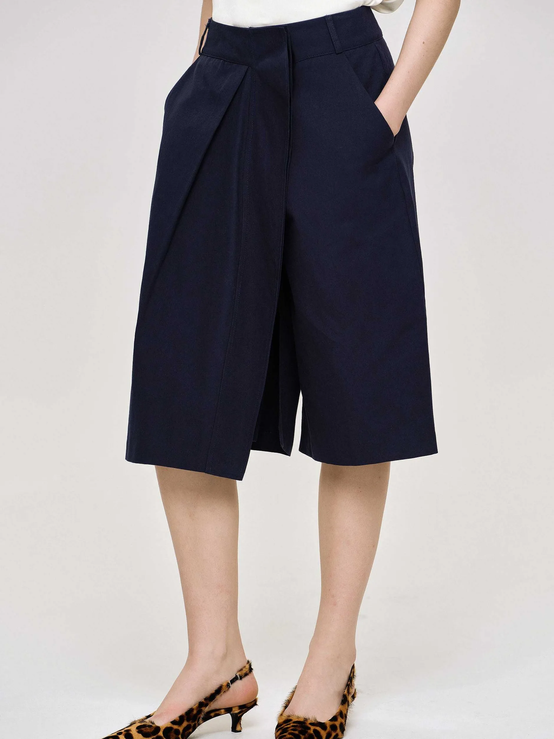 Frauen Source Unknown Kleidung<Wickelshorts Aus Baumwolle, Marineblau