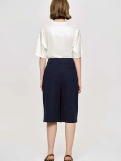 Frauen Source Unknown Kleidung<Wickelshorts Aus Baumwolle, Marineblau