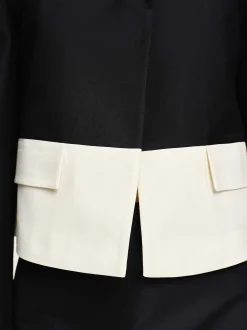 Frauen Source Unknown Zubehör<Zweifarbiger Blazer, Schwarz/Elfenbein