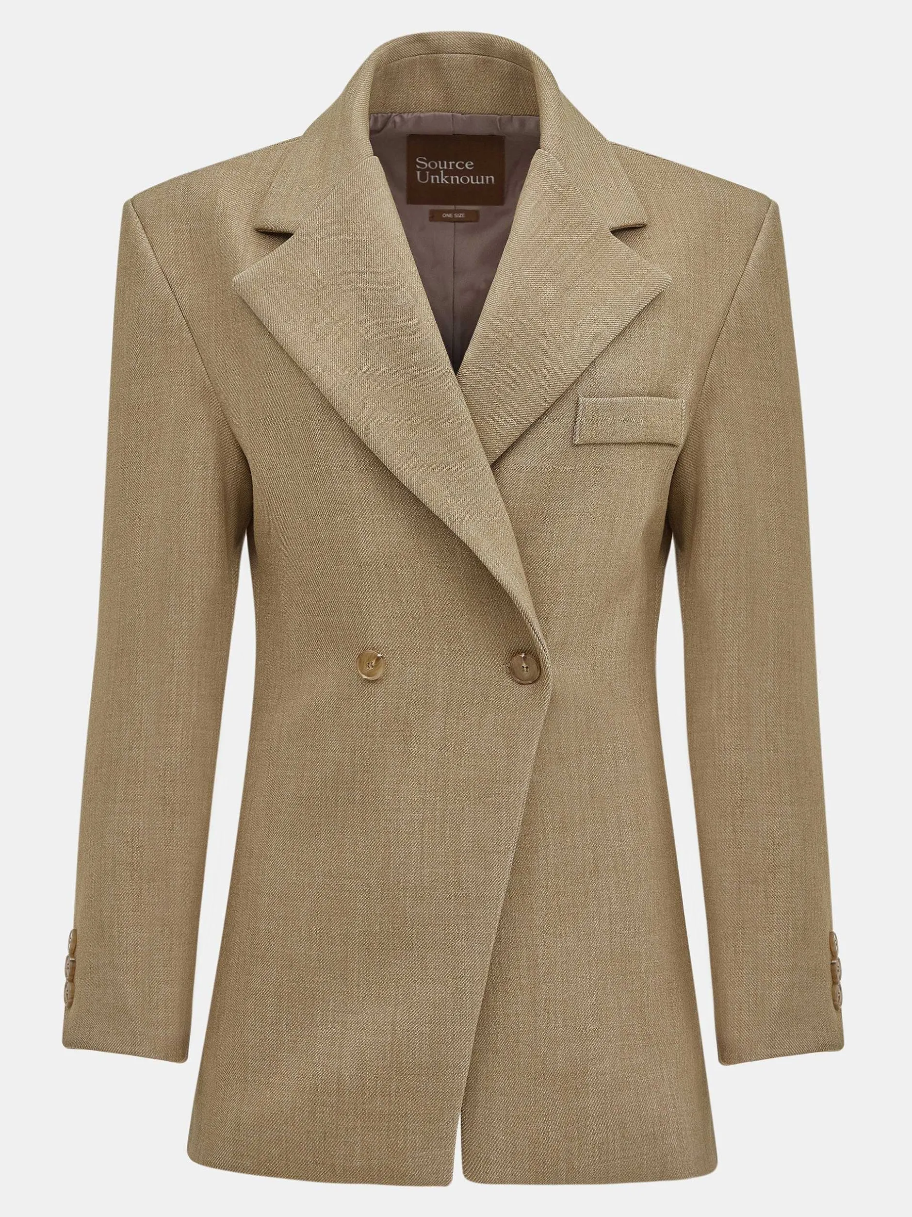 Frauen Source Unknown Kleidung<Zweireihiger Blazer Mit Taillenbund Von Nangy,