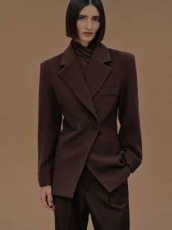 Frauen Source Unknown Kleidung<Zweireihiger Blazer Mit Taillenbund Von Nangy,