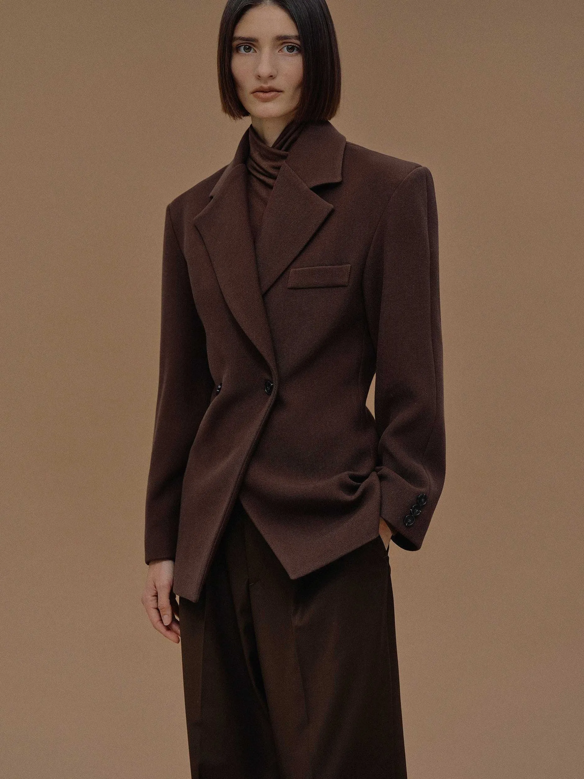 Frauen Source Unknown Kleidung<Zweireihiger Blazer Mit Taillenbund Von Nangy,