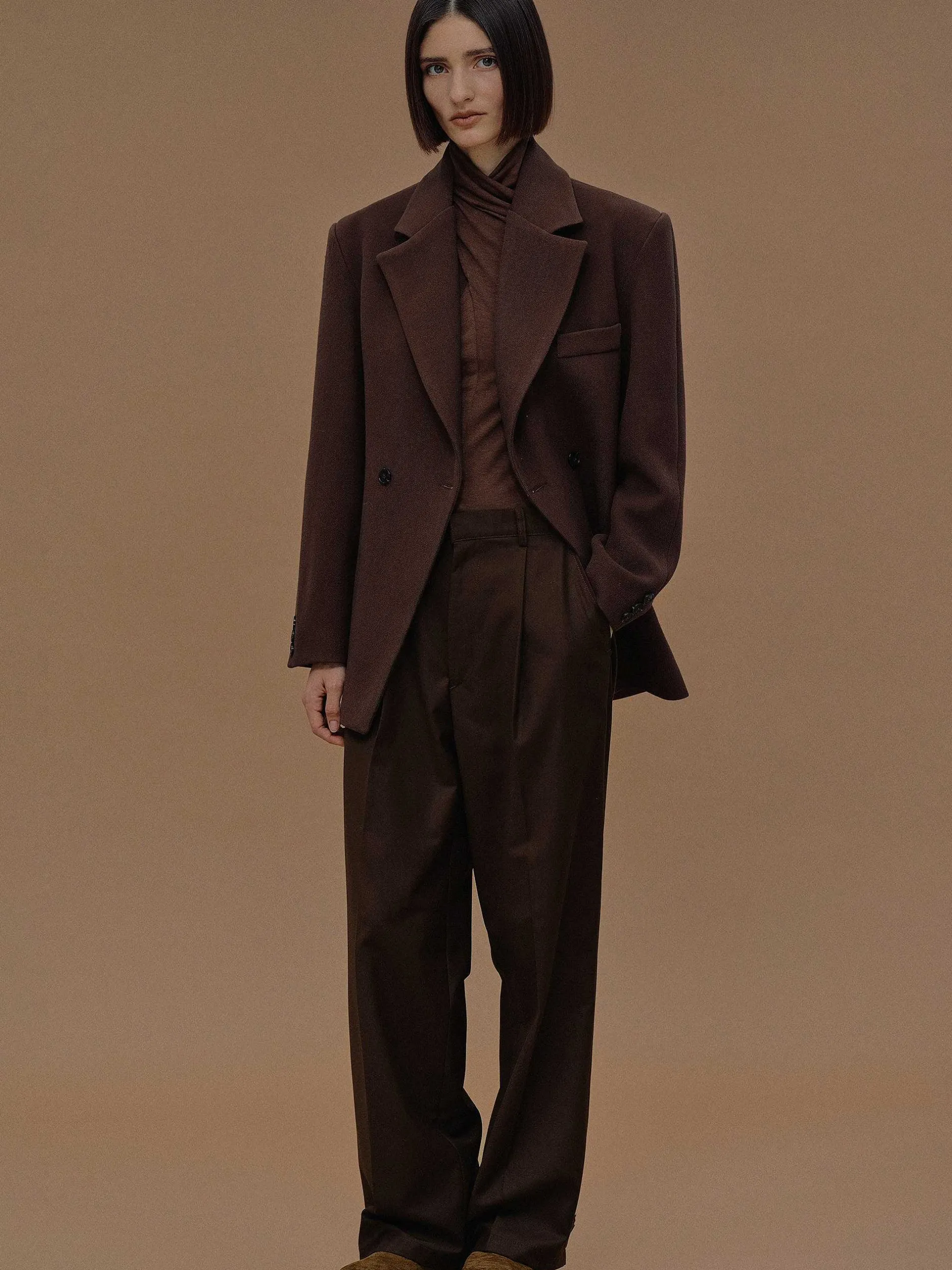 Frauen Source Unknown Kleidung<Zweireihiger Blazer Mit Taillenbund Von Nangy,