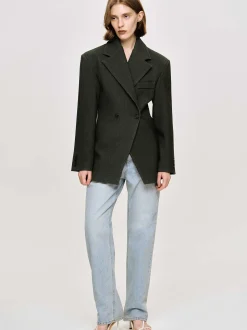 Frauen Source Unknown Oberbekleidung<Zweireihiger Blazer Mit Taillenbund Von Nangy,