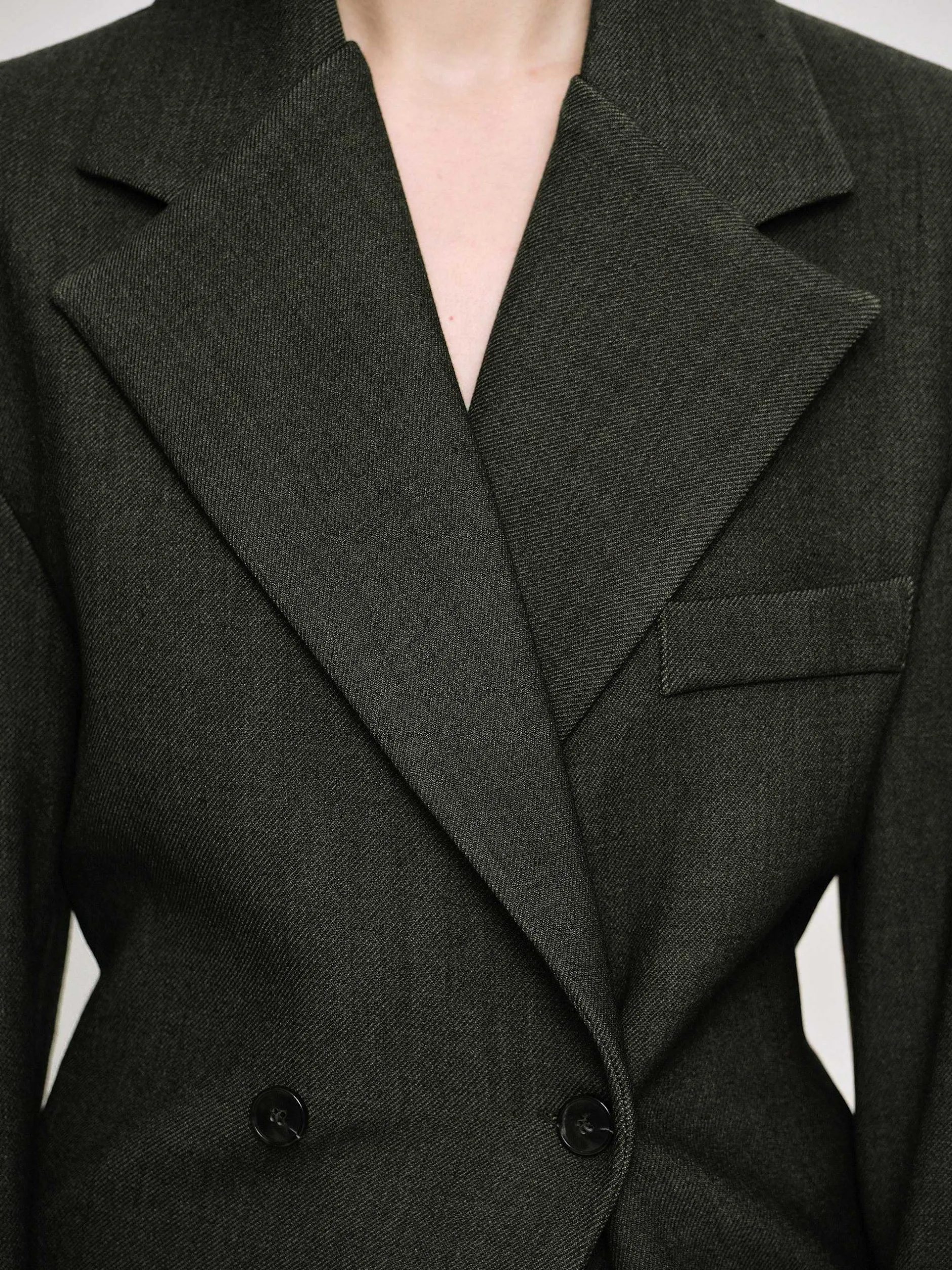 Frauen Source Unknown Kleidung<Zweireihiger Blazer Mit Taillenbund Von Nangy,